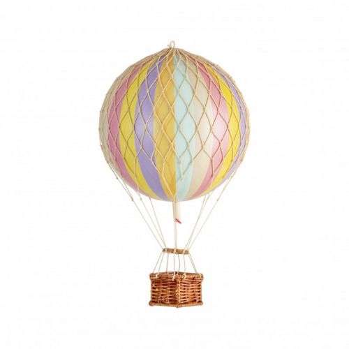 Model luchtballon | Pastel regenboog gestreept | Reislicht - Ø 18 cm