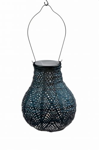 LUMIZ Solarlampion | Ikat | Petrol | D 16 H 20 cm