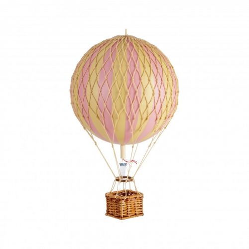 Model luchtballon | Roze gestreept | Reislicht - Ø 18 cm