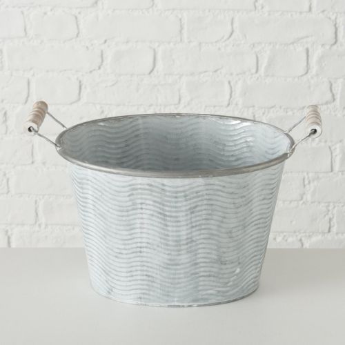 Plantenpot Laska | Buiten | Golfvorm | lichtgrijs | 33x23cm