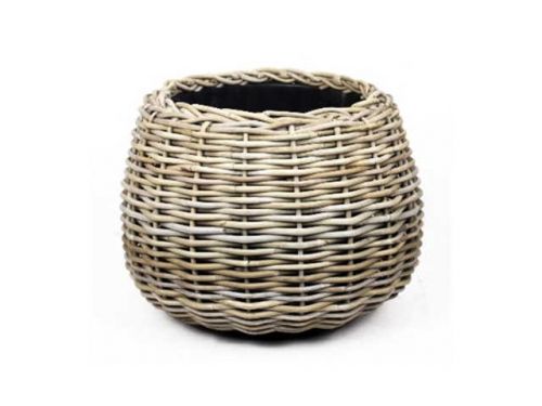 Drypot Tina Rattan Grijs Ø 28 cm | Hoogte 35 cm, breedste punt 45 cm