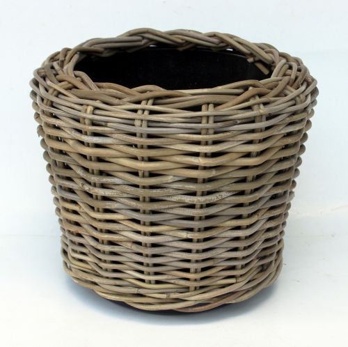 Drypot Rattan Grijs Ø 25 cm | Hoogte 30 cm, breedste punt 28 cm