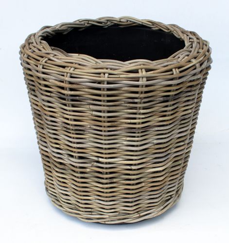 Drypot Rattan Grijs Ø 37 cm | Hoogte 44 cm, breedste punt 44 cm