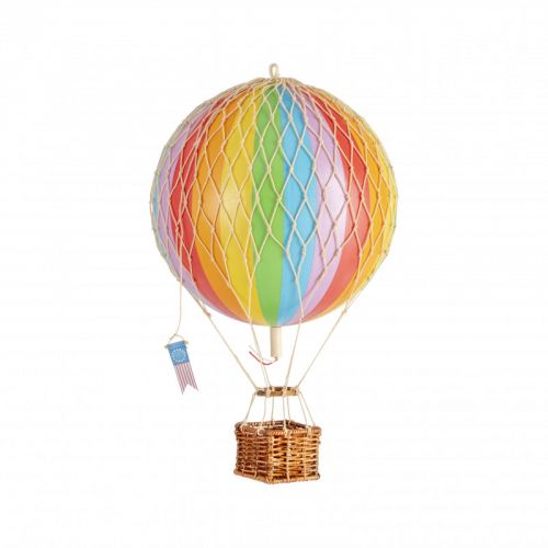 Model luchtballon | Regenboog gestreept | Reislicht - Ø 18 cm